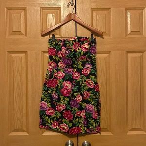 Strapless floral dress